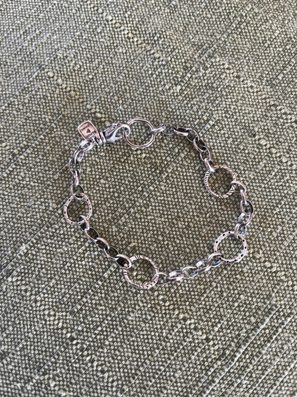 Silpada Silver Textured Charm Bracelet